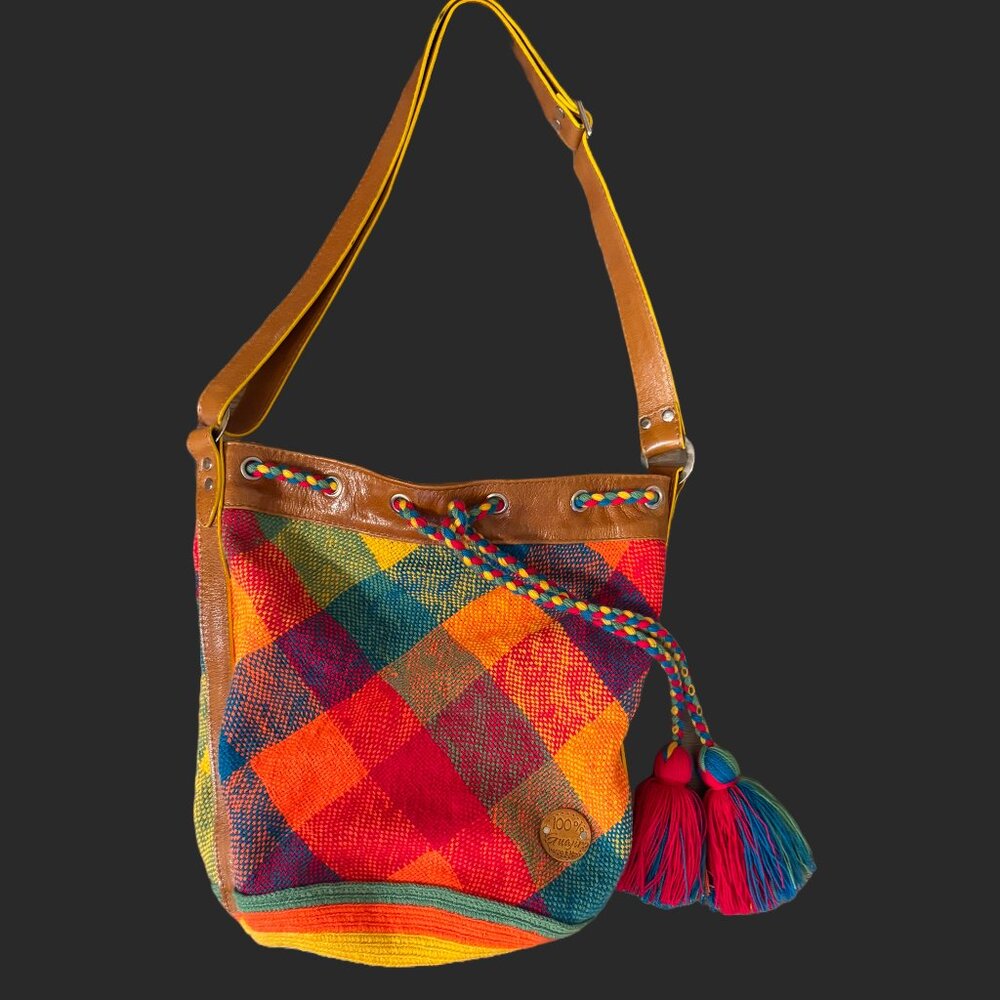 Wayuu By Dalis Arguelles Columbian Rainbow Woven Tote Bag - Mint condition